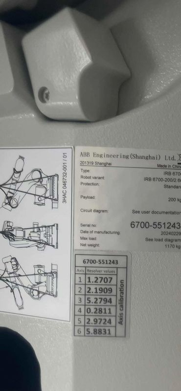 Новый ABB IRB 4600-60 / 2.05 M2004 Загрузочные детали, обработка обработки Измерение полезной нагрузки 60 кг
